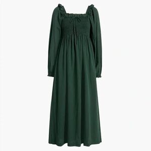 Hill House Home The Scarlett Long Sleeve Nap Dress Green Shadow Stripe Size XXXS